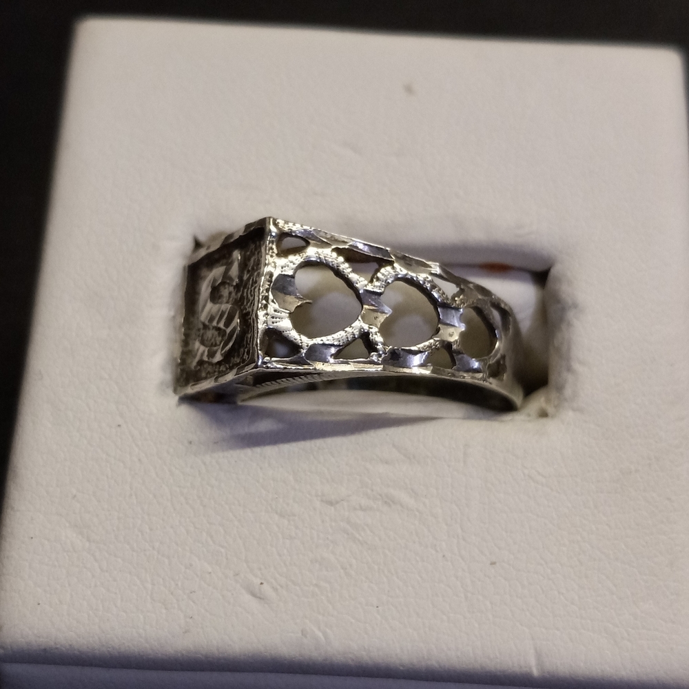 Sterling Silver "S" Initial Men's Ring - image 3